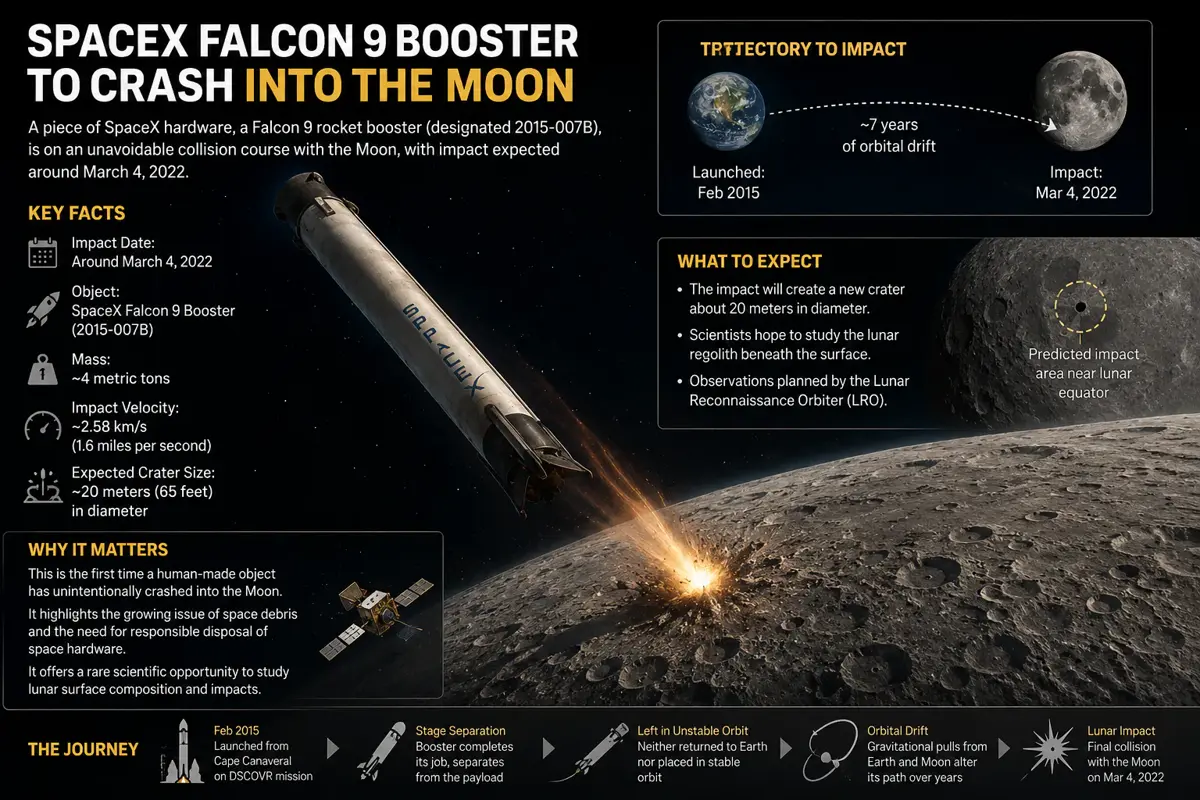 SpaceX Rocket Set for Unplanned Lunar Impact