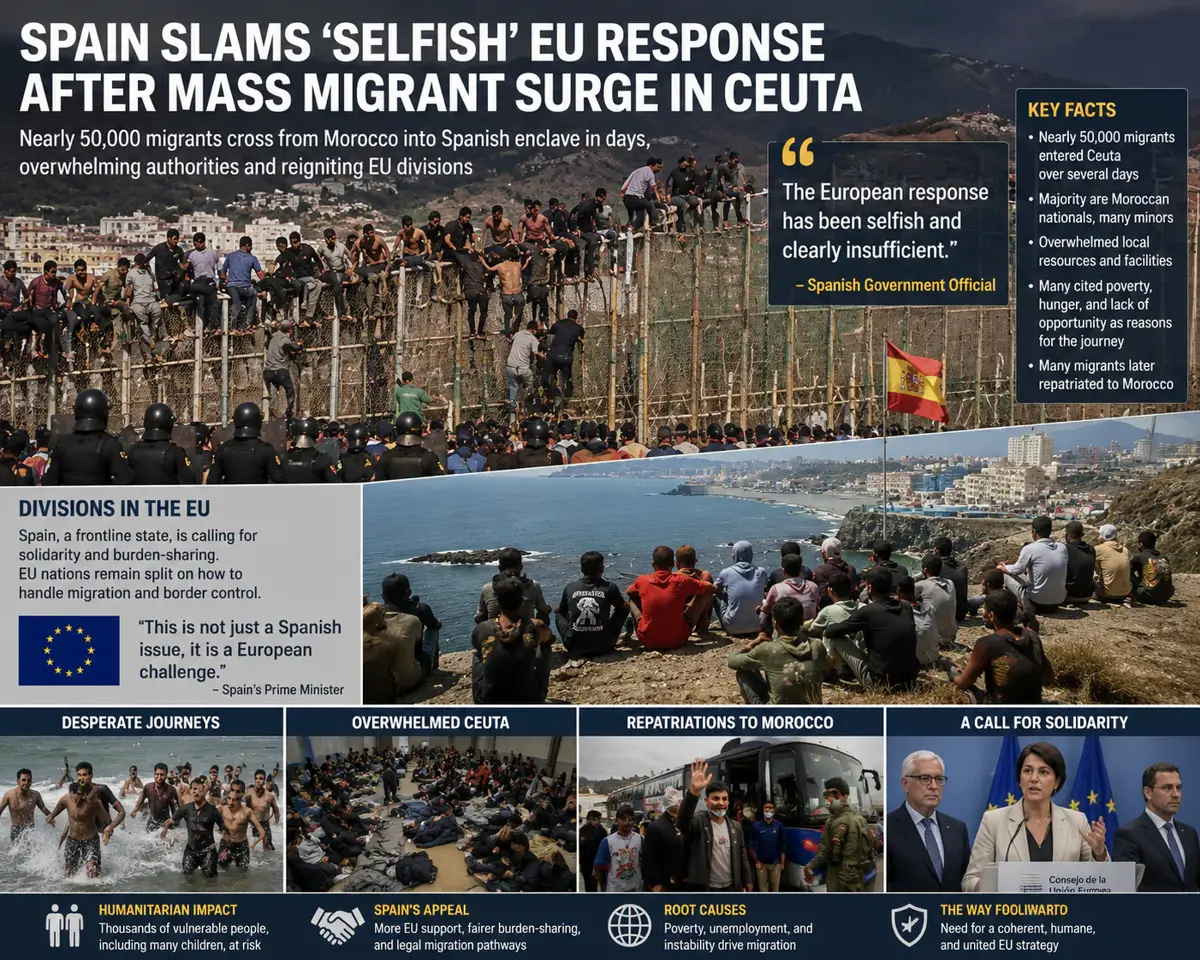 Spain Criticizes EU Partners Over Ceuta Migrant Surge
